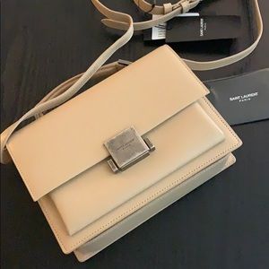 Elegant Medium Saint Laurent (YSL) nude crossbody